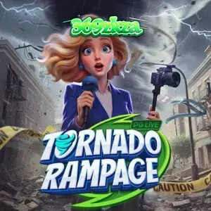 Tampilan grid unik Tornado Rampage dengan latar belakang badai gurun